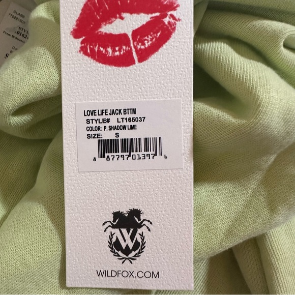 Wildfox Love Life Light Green Jogger Sweatpants Size Small - NWT - Picture 7 of 8